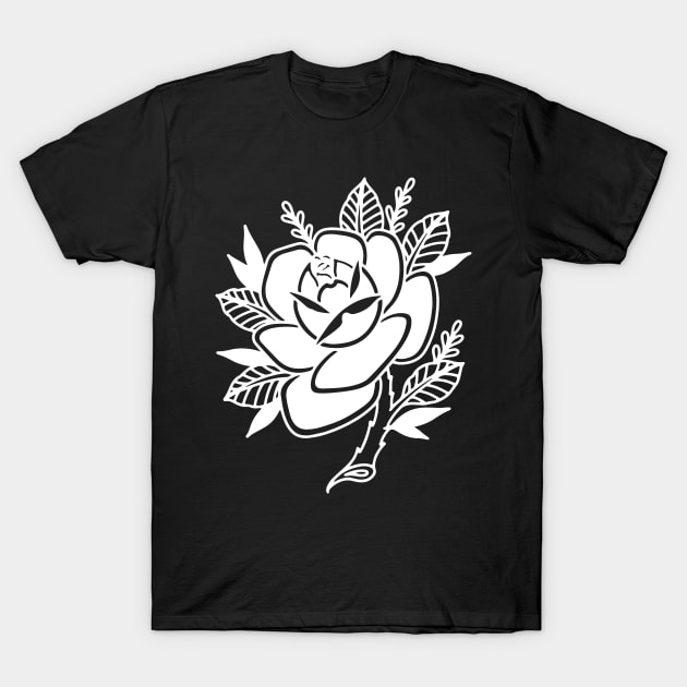 Classic Rose Inverted T-Shirt by Jake B